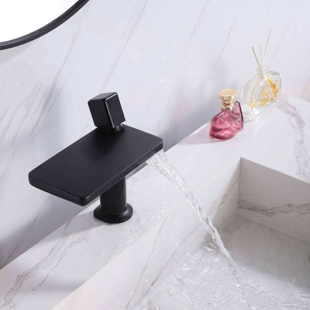 Flat Spout Waterfall Basin Tap with Single Lever Mixer