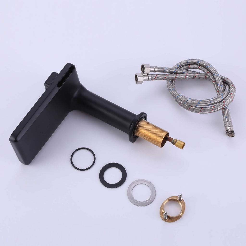 Flat Spout Waterfall Basin Tap with Single Lever Mixer