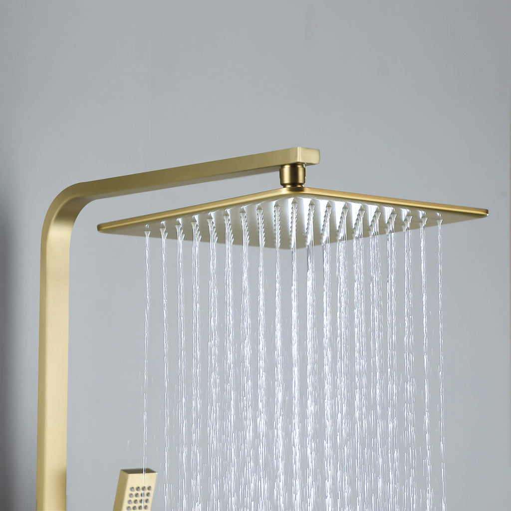 3-Function Shower System with Rainfall Shower Head Handheld Sprayer and Tub Spout Wall-Mounted