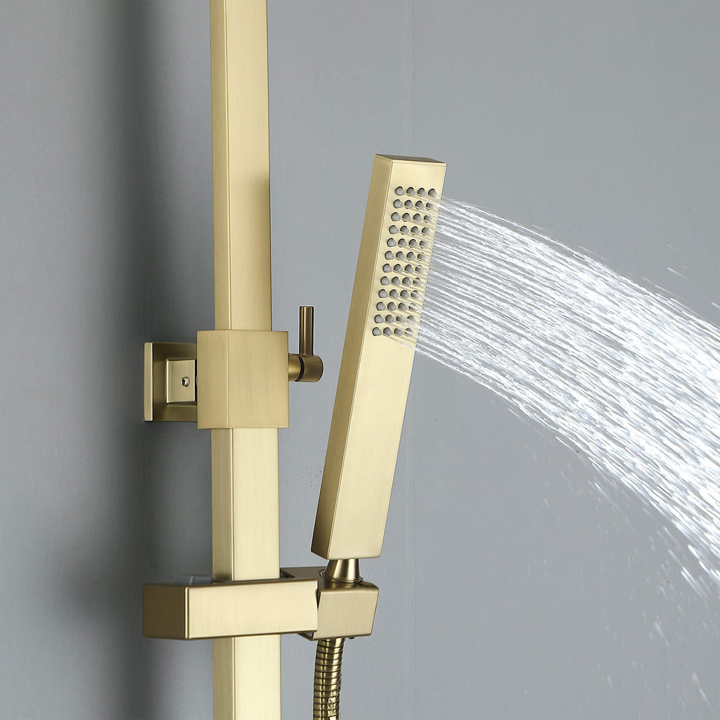 3-Function Shower System with Rainfall Shower Head Handheld Sprayer and Tub Spout Wall-Mounted