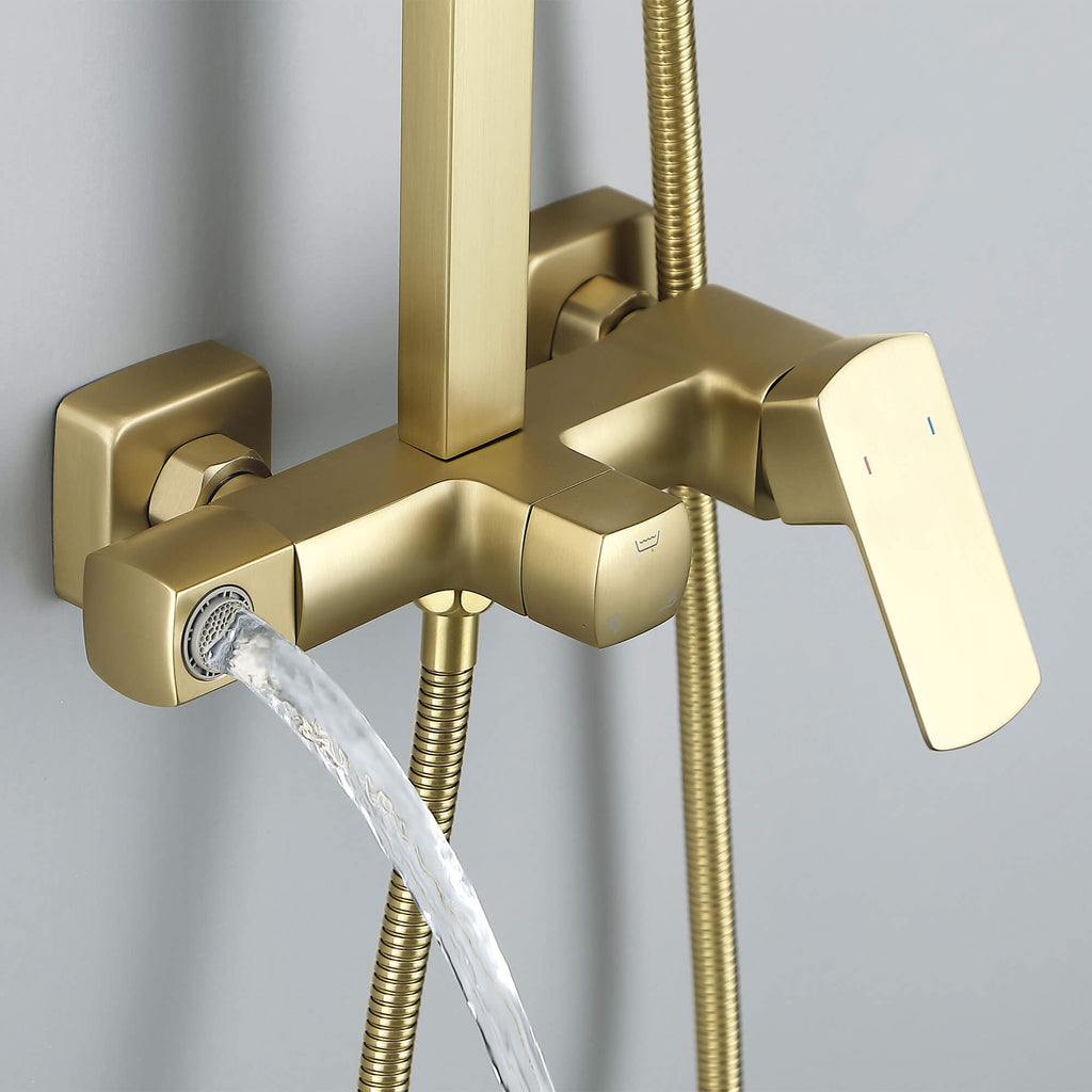 3-Function Shower System with Rainfall Shower Head Handheld Sprayer and Tub Spout Wall-Mounted