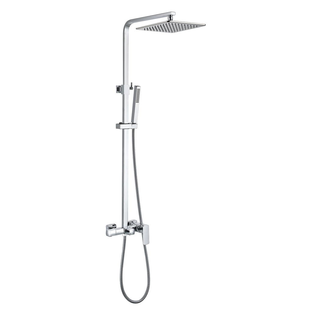 3-Function Shower System with Rainfall Shower Head Handheld Sprayer and Tub Spout Wall-Mounted