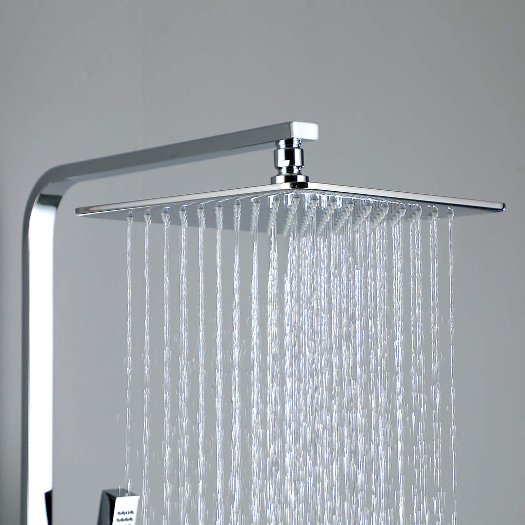 3-Function Shower System with Rainfall Shower Head Handheld Sprayer and Tub Spout Wall-Mounted