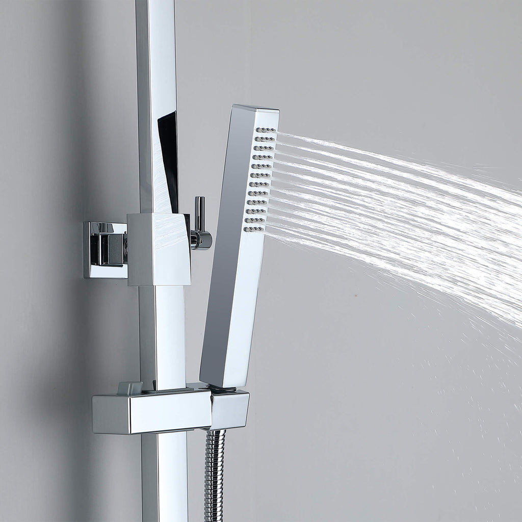 3-Function Shower System with Rainfall Shower Head Handheld Sprayer and Tub Spout Wall-Mounted