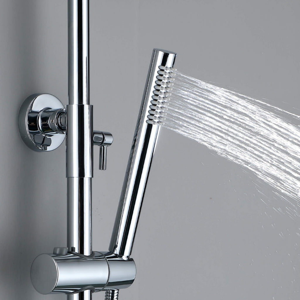 3-Function Rain Shower System with High Pressure Head and Adjustable Handheld Spray