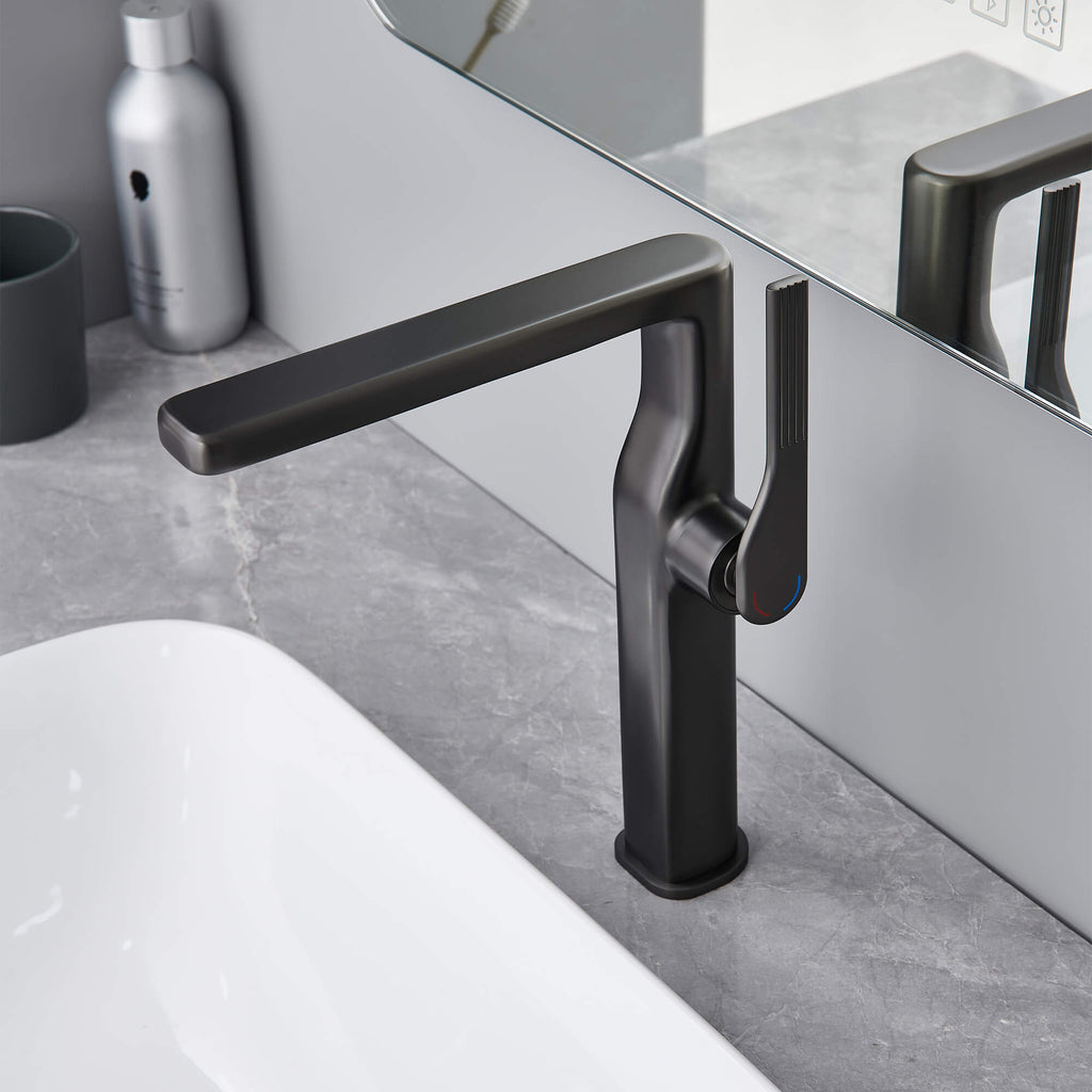 Single-Handle Bathroom Vessel Sink Faucet with Tall Spout
