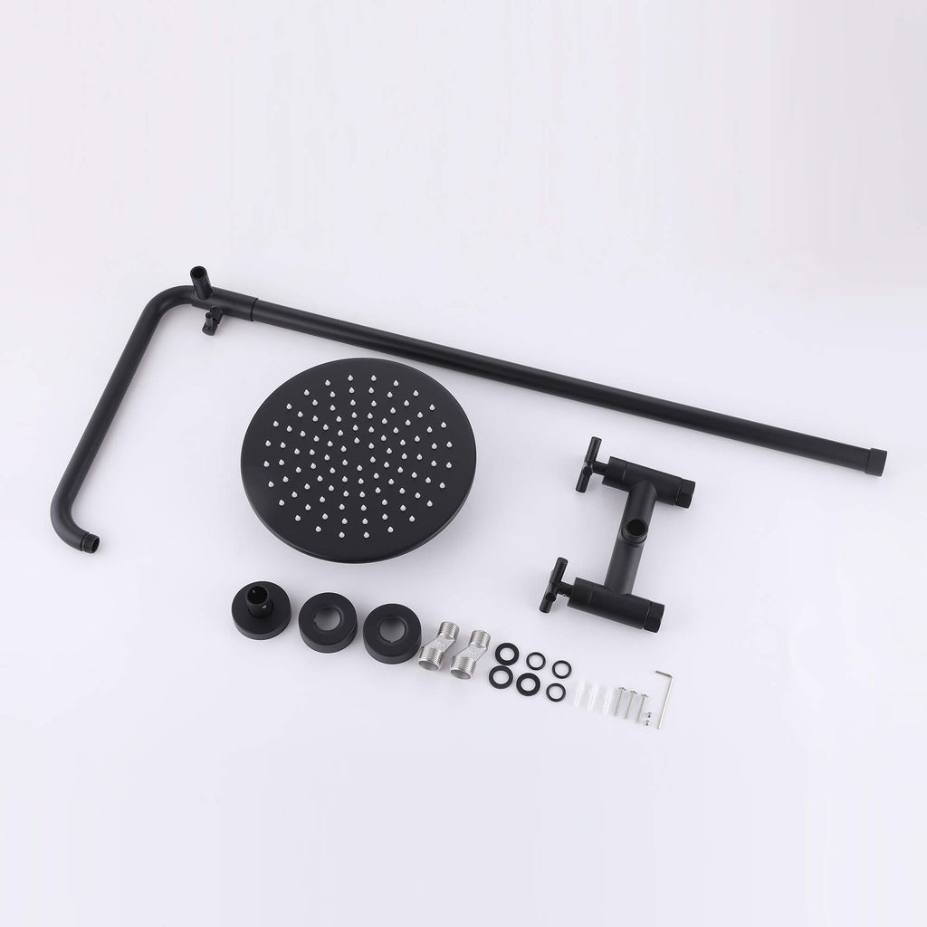 Outdoor Shower Fixtures with 10-Inch Rainfall Shower Head and Dual Handle Control