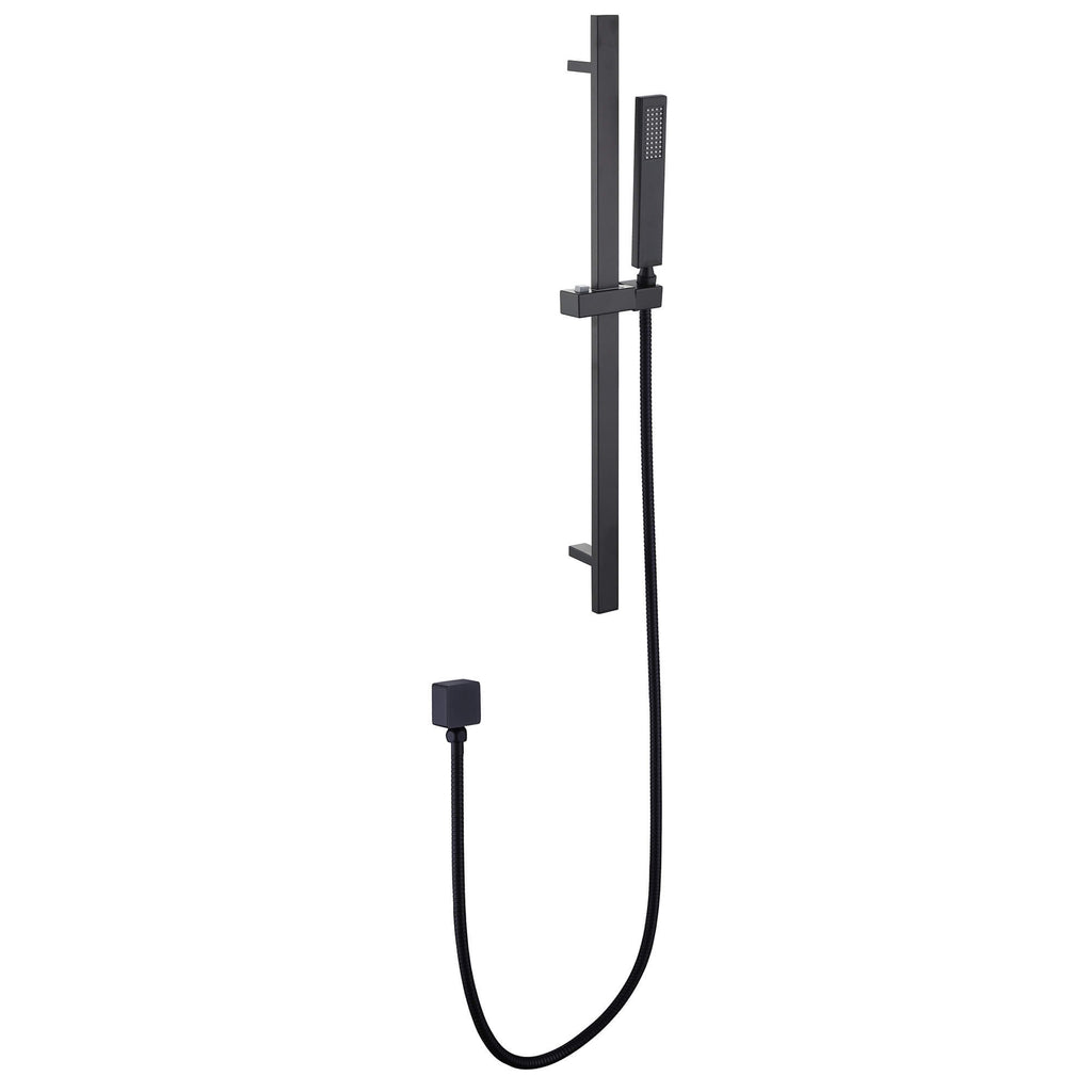 Square Handheld Shower Head with Slide Bar High-Pressure Hand Shower with Adjustable Rail