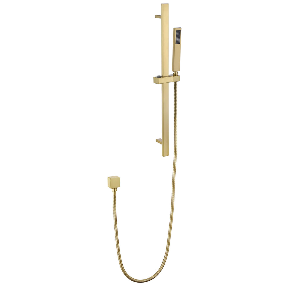 Square Handheld Shower Head with Slide Bar High-Pressure Hand Shower with Adjustable Rail