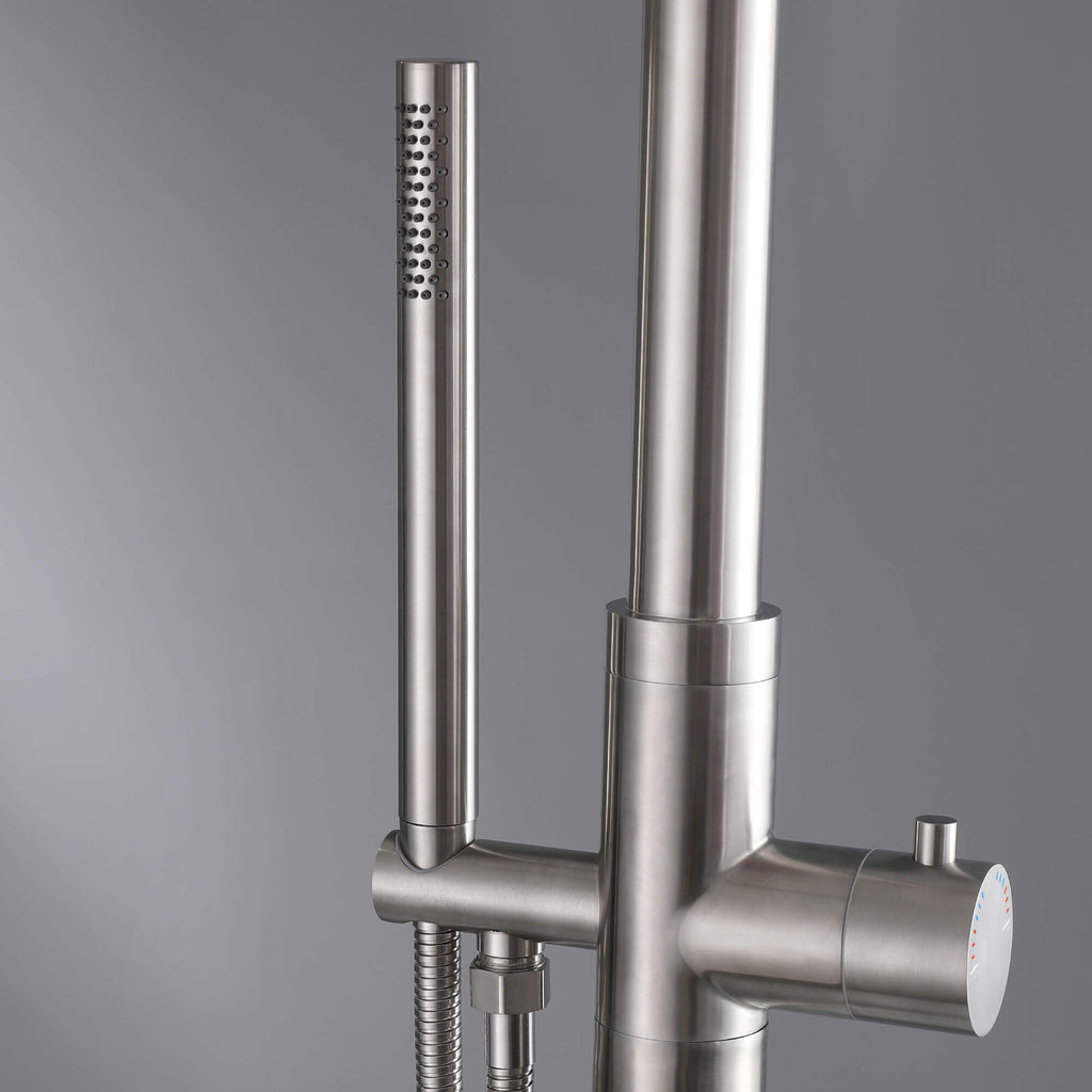 316 Stainless Steel Outdoor Shower with 10-Inch Rain Shower Head and Handheld Sprayer