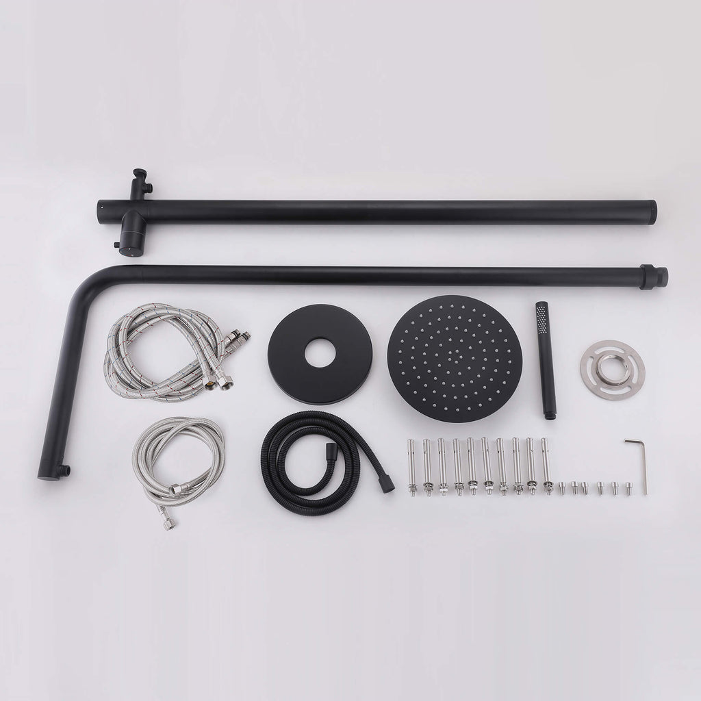 316 Stainless Steel Outdoor Shower with 10-Inch Rain Shower Head and Handheld Sprayer