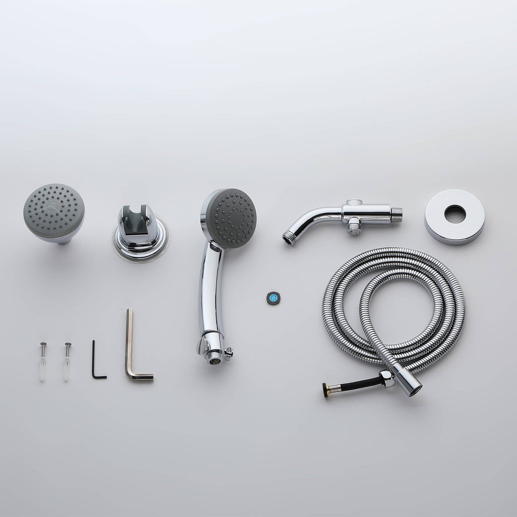 Wall-Mounted High-Pressure Chrome Dual/Combo Shower Head Set