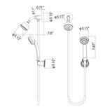 Wall-Mounted High-Pressure Chrome Dual/Combo Shower Head Set