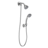 Wall-Mounted High-Pressure Chrome Dual/Combo Shower Head Set