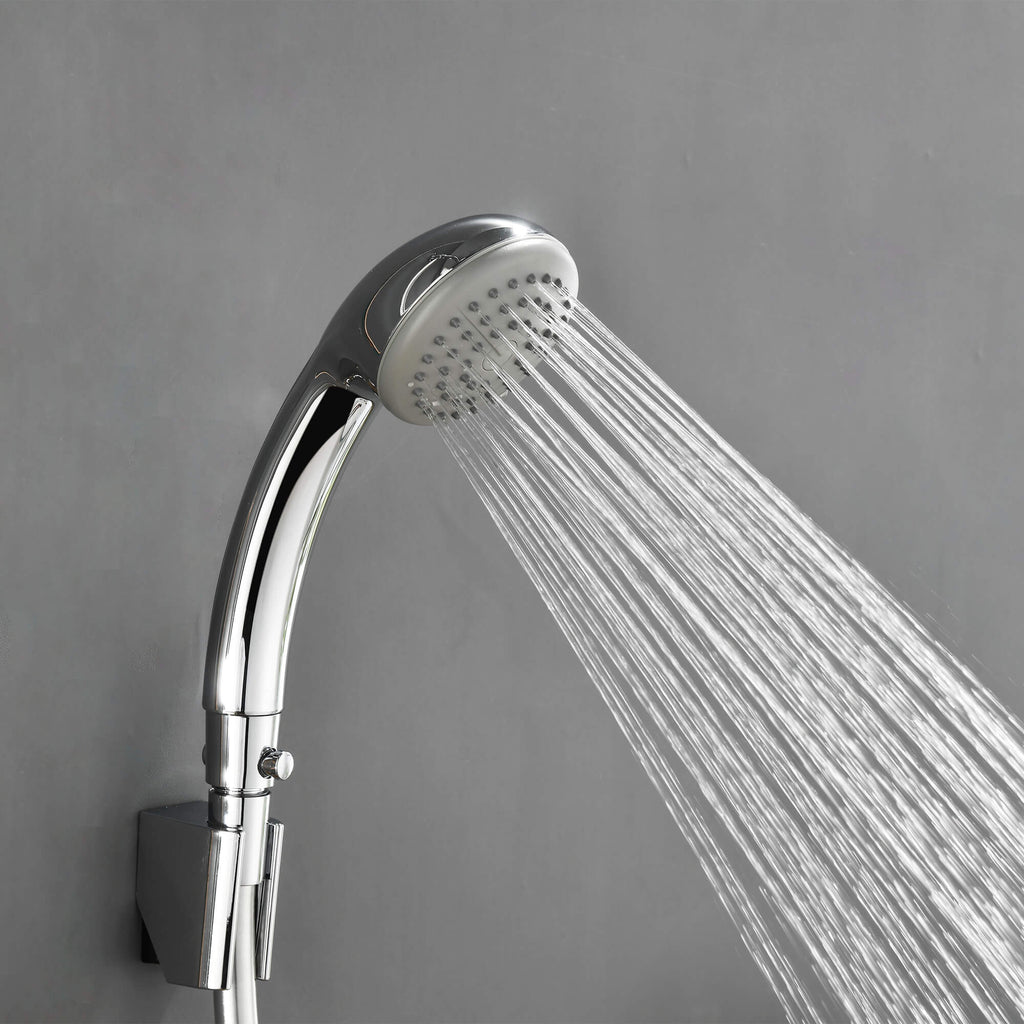 Wall-Mounted High-Pressure Chrome Dual/Combo Shower Head Set