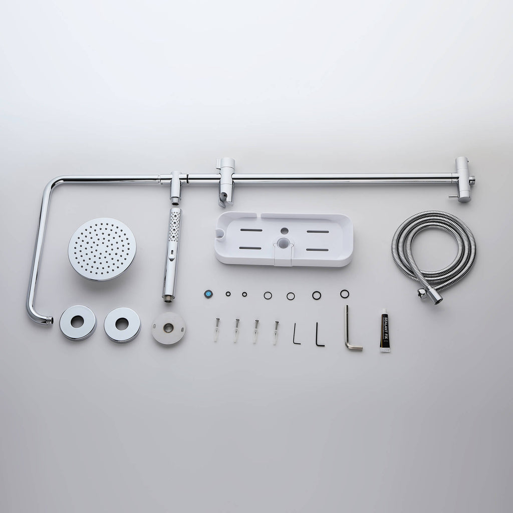 Rainfall Shower System with 3-Function Handheld and Shelf