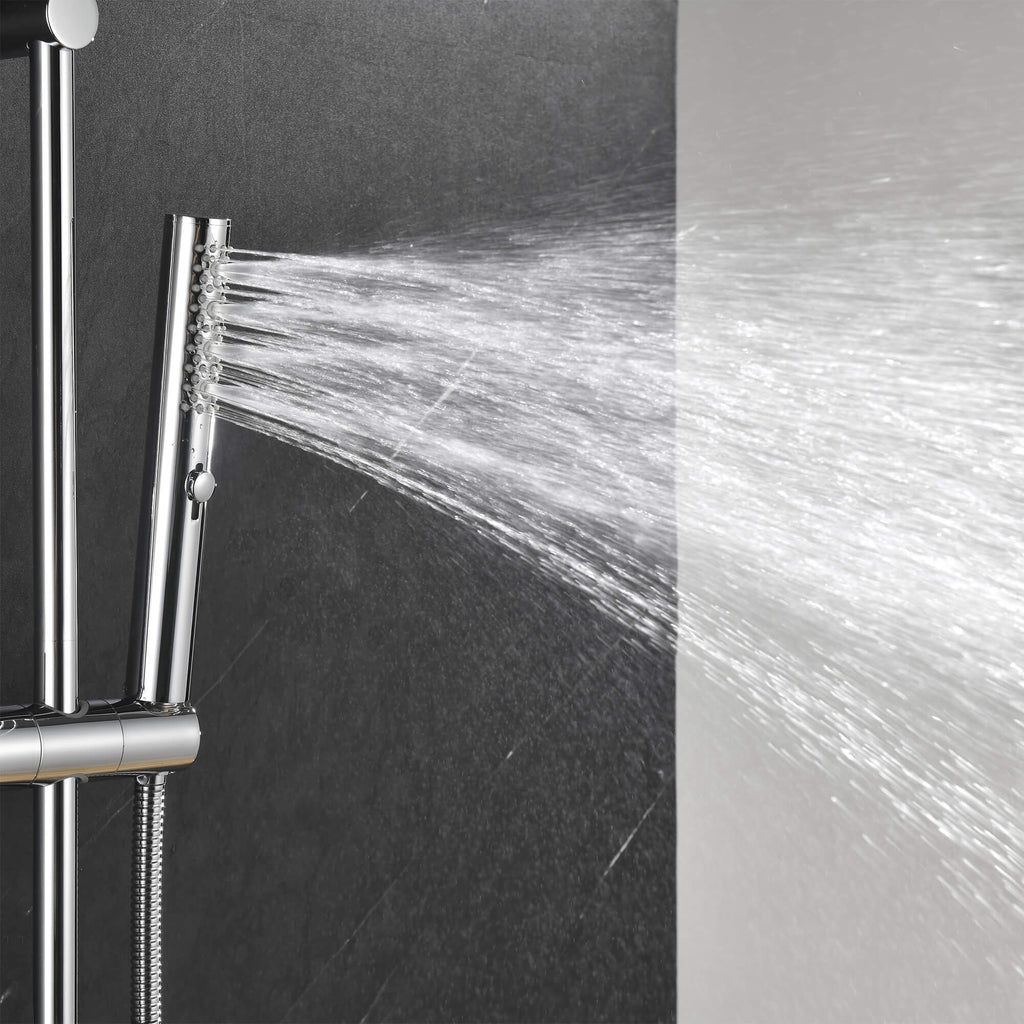Rainfall Shower System with 3-Function Handheld and Shelf