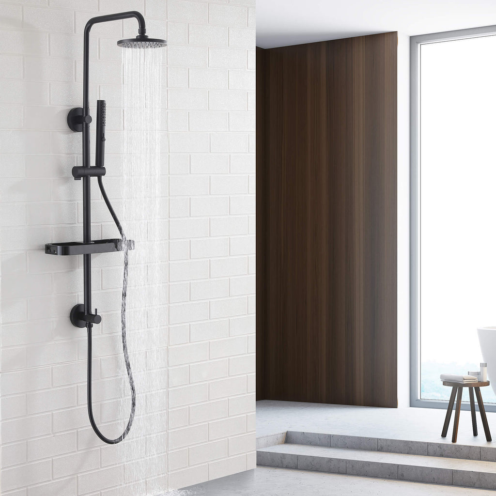 Rainfall Shower System with 3-Function Handheld and Shelf