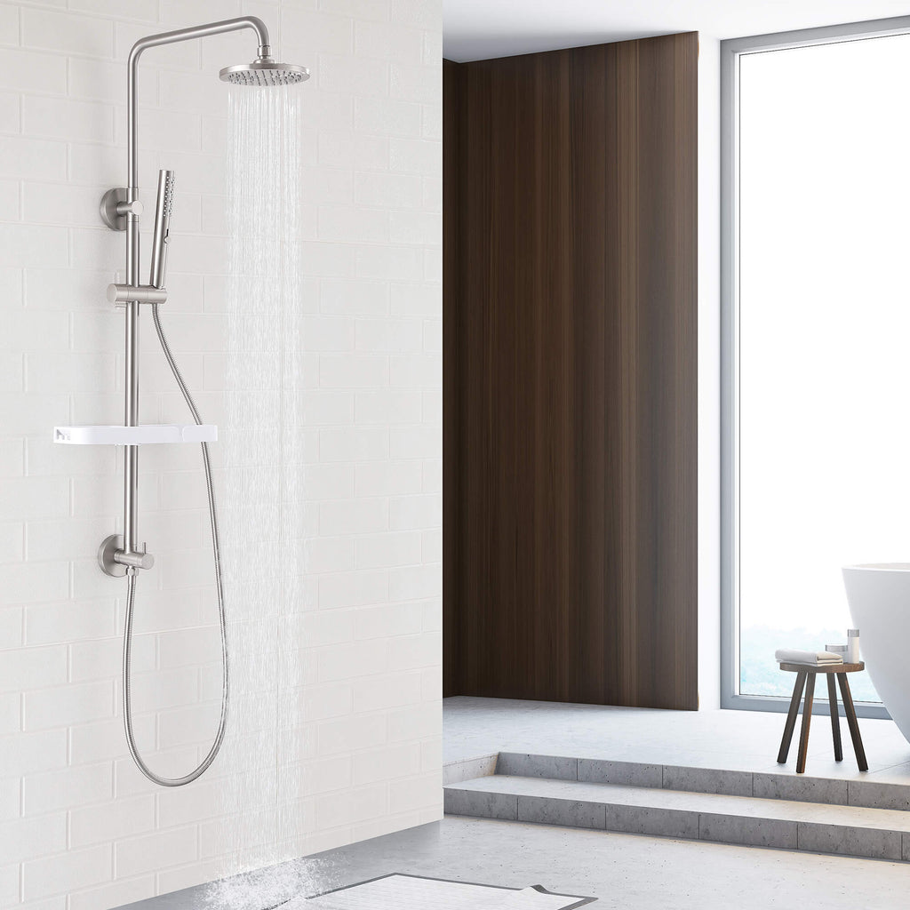 Rainfall Shower System with 3-Function Handheld and Shelf