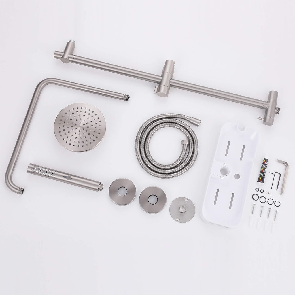 Rainfall Shower System with 3-Function Handheld and Shelf