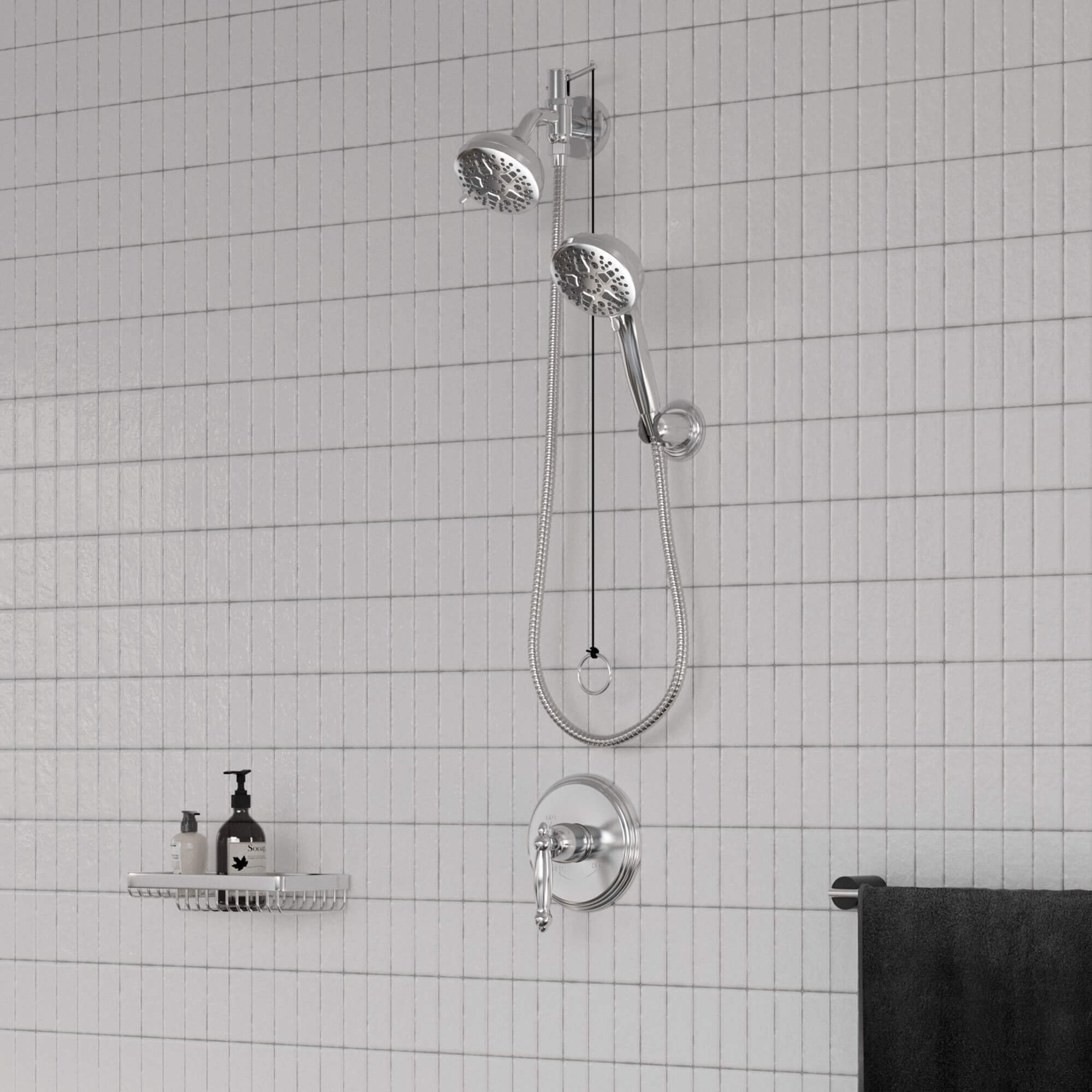 Dual Shower Head Kit with 8-Settings Handheld and Showerhead