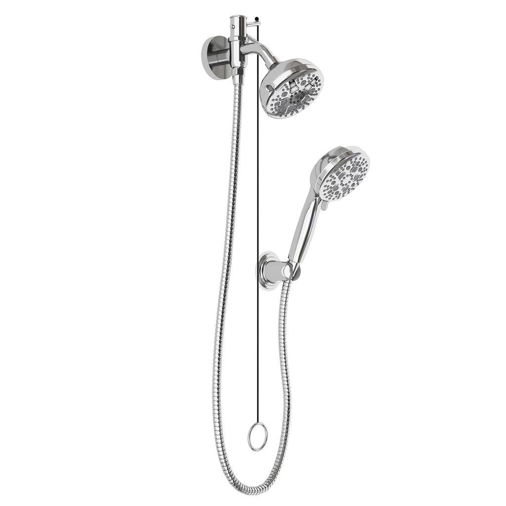 Dual Shower Head Kit with 8-Settings Handheld and Showerhead