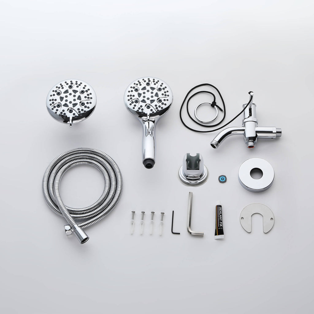 Dual Shower Head Kit with 8-Settings Handheld and Showerhead