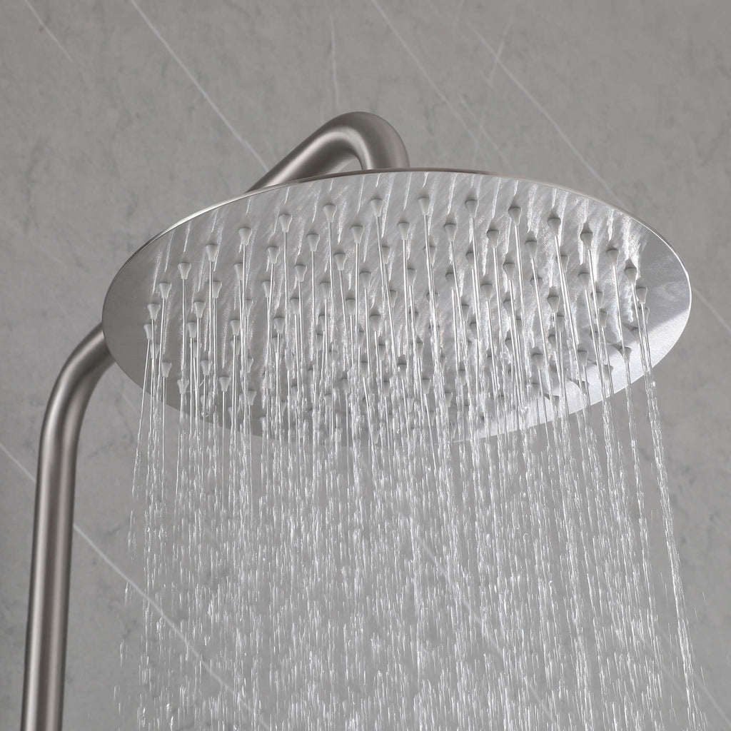 Modern Shower System with Adjustable Handheld Rainfall Head and Tub Spout