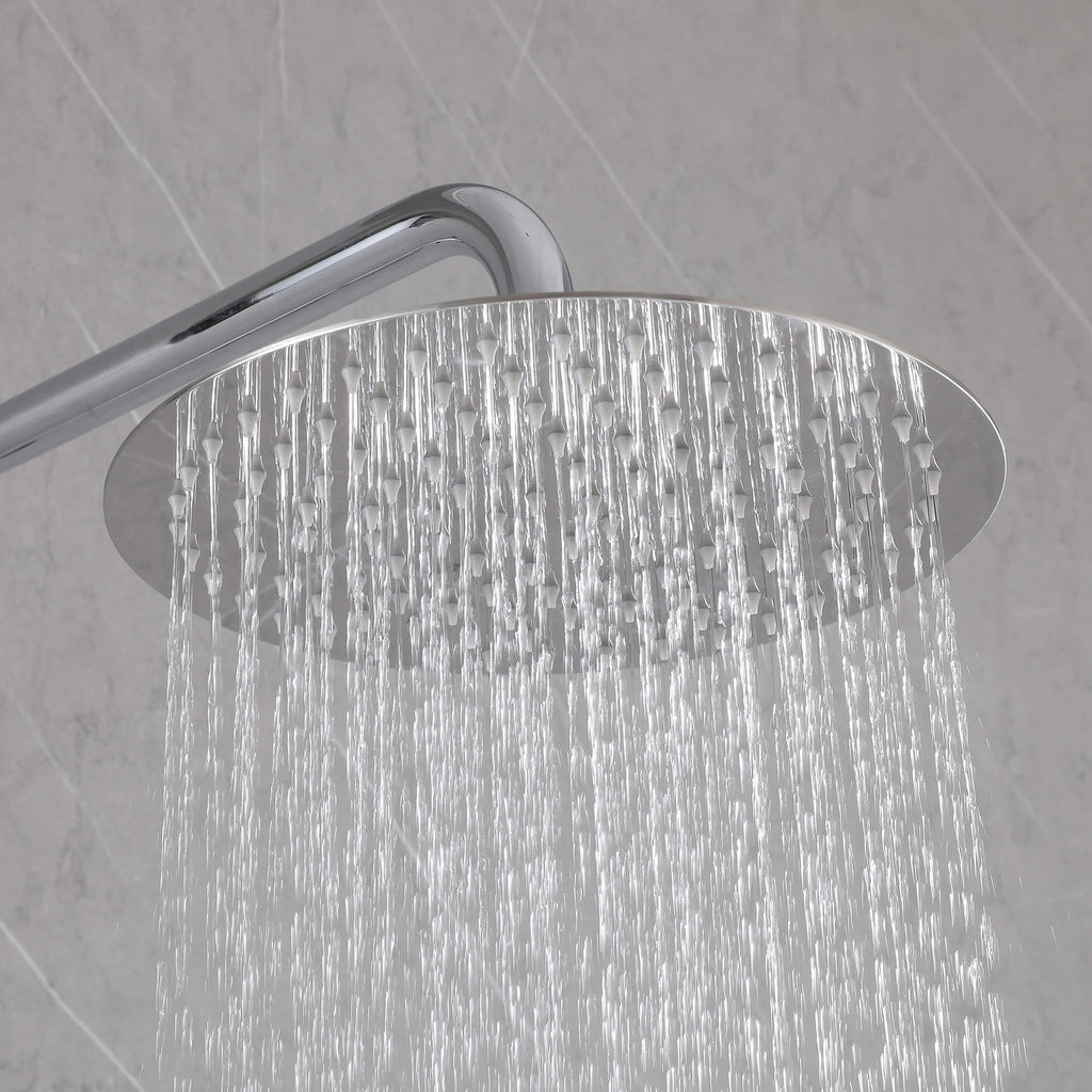 Modern Shower System with Adjustable Handheld Rainfall Head and Tub Spout