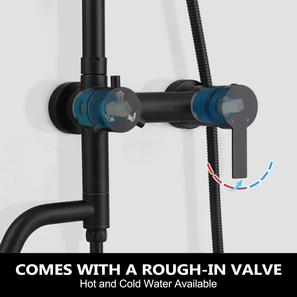 3-Function 304 Stainless Steel Wall-Mounted Outdoor Shower System