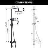 3-Function 304 Stainless Steel Wall-Mounted Outdoor Shower System