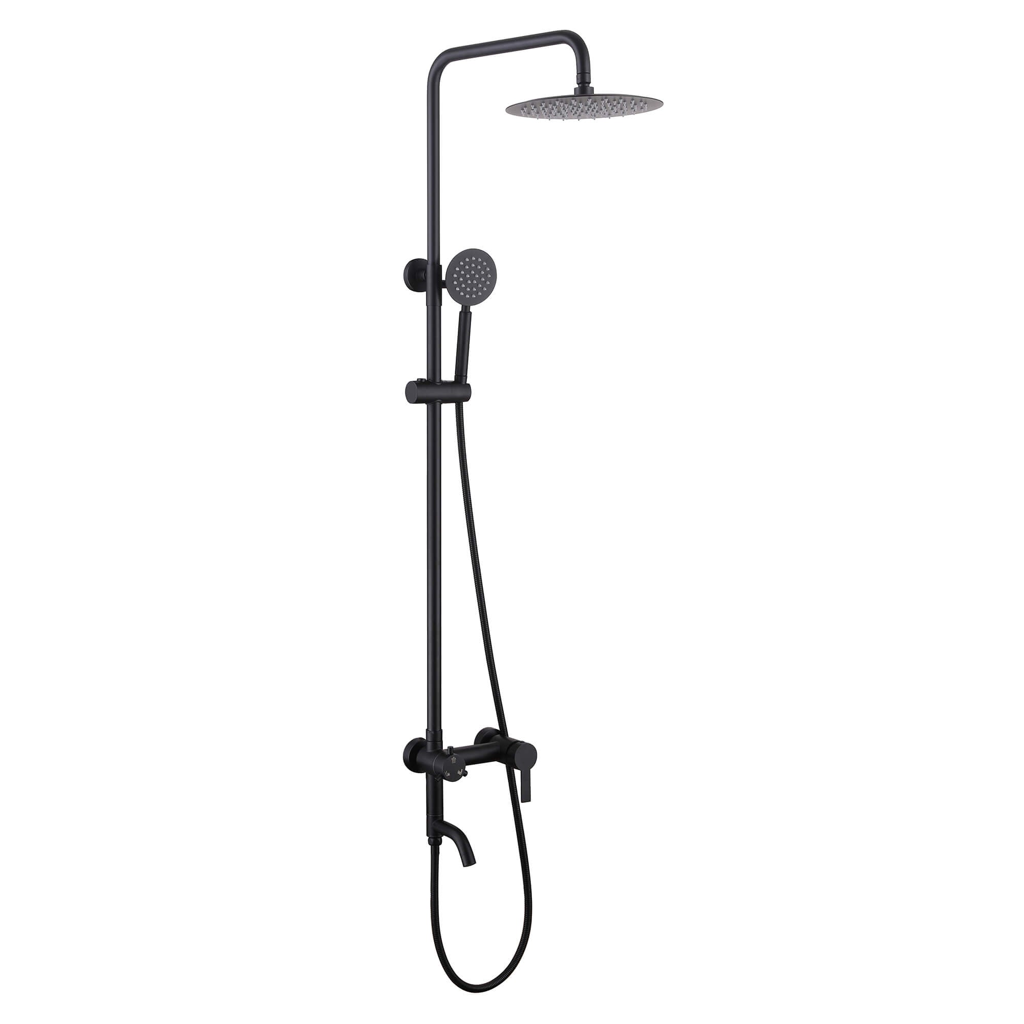 3-Function 304 Stainless Steel Wall-Mounted Outdoor Shower System