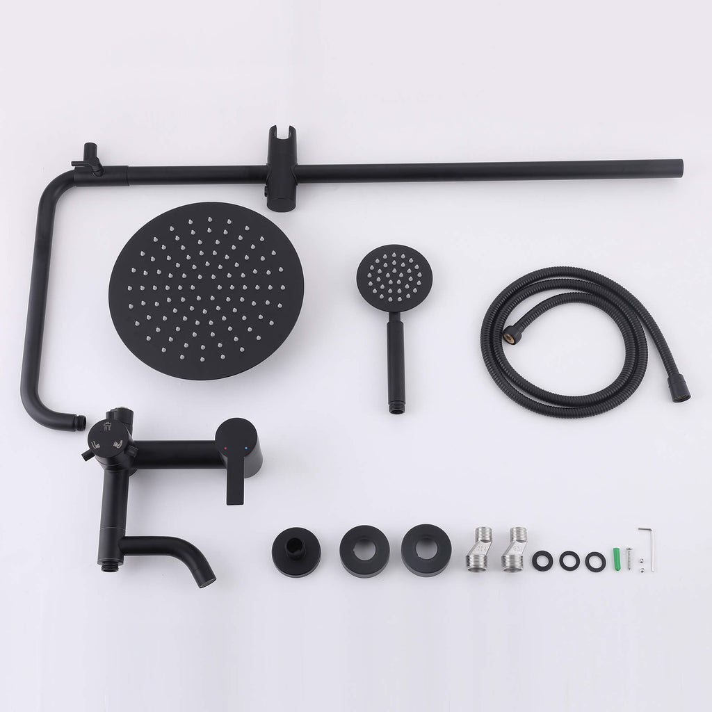 3-Function 304 Stainless Steel Wall-Mounted Outdoor Shower System