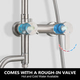 3-Function 304 Stainless Steel Wall-Mounted Outdoor Shower System