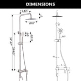 3-Function 304 Stainless Steel Wall-Mounted Outdoor Shower System