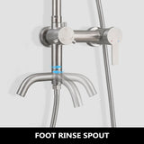 3-Function 304 Stainless Steel Wall-Mounted Outdoor Shower System