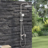 3-Function 304 Stainless Steel Wall-Mounted Outdoor Shower System
