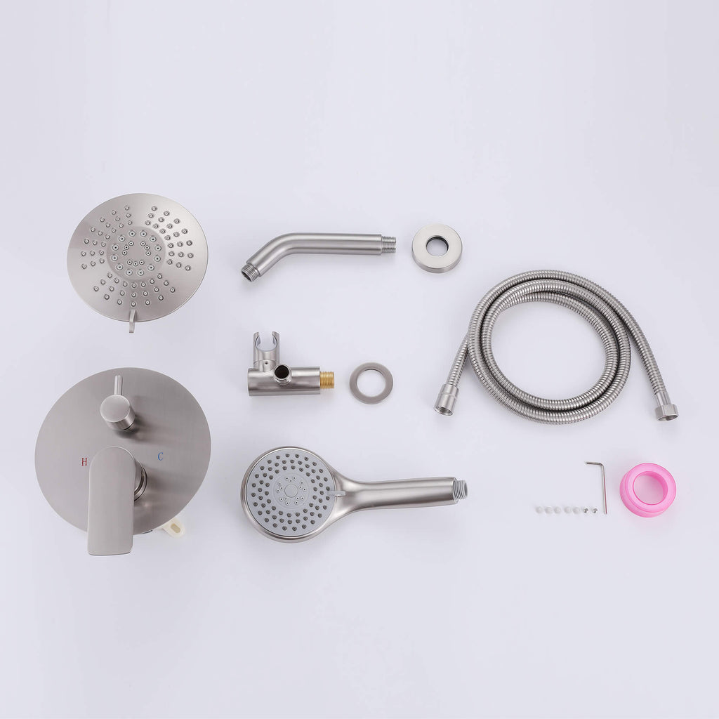 Bathroom Shower Faucet Set with 5-Function Rain Shower Head