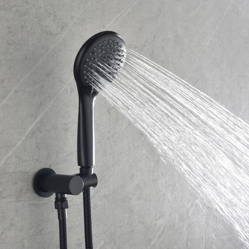 Wall-Mounted Shower System with Rain Shower Head and Handheld Shower
