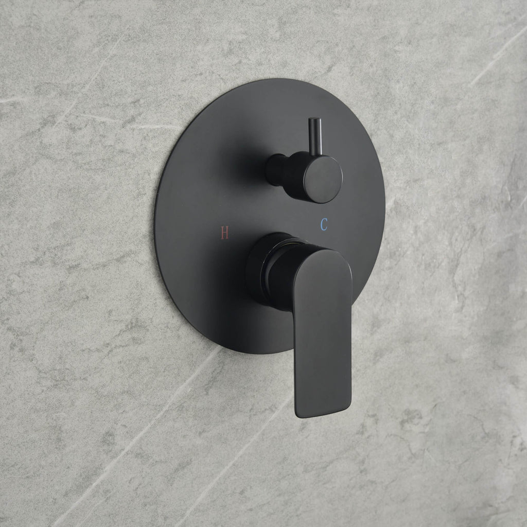 Wall-Mounted Shower System with Rain Shower Head and Handheld Shower