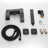 Modern Wall-Mounted Tub Filler with Handheld Shower and Minimal Profile