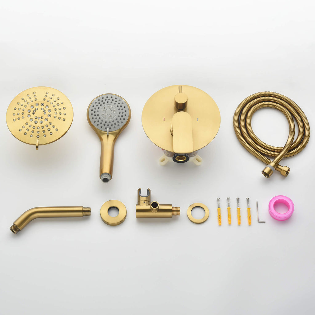 High-Pressure Rainfall Shower System with 5-Function Handheld and Pressure Balance Valve