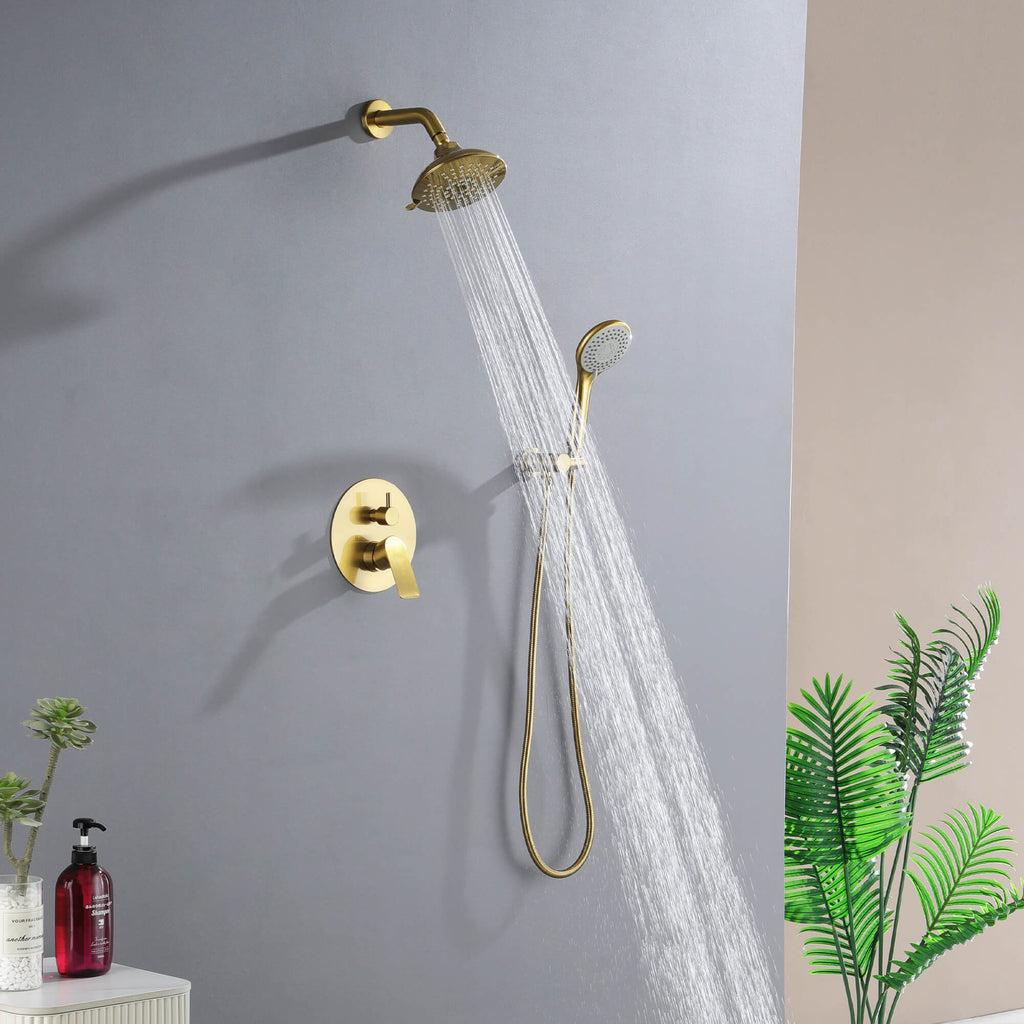 High-Pressure Rainfall Shower System with 5-Function Handheld and Pressure Balance Valve