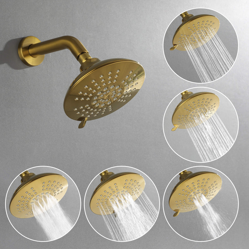 High-Pressure Rainfall Shower System with 5-Function Handheld and Pressure Balance Valve