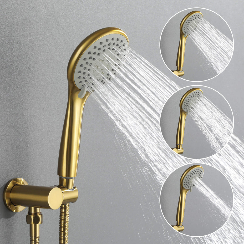 High-Pressure Rainfall Shower System with 5-Function Handheld and Pressure Balance Valve