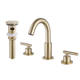 Dual-Handle Deck Faucet with Swivel Spout for Bathroom Sink