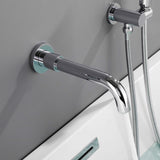 Wall-Mounted Tub Filler with Shower Wand for Modern Bathroom Wall Installation
