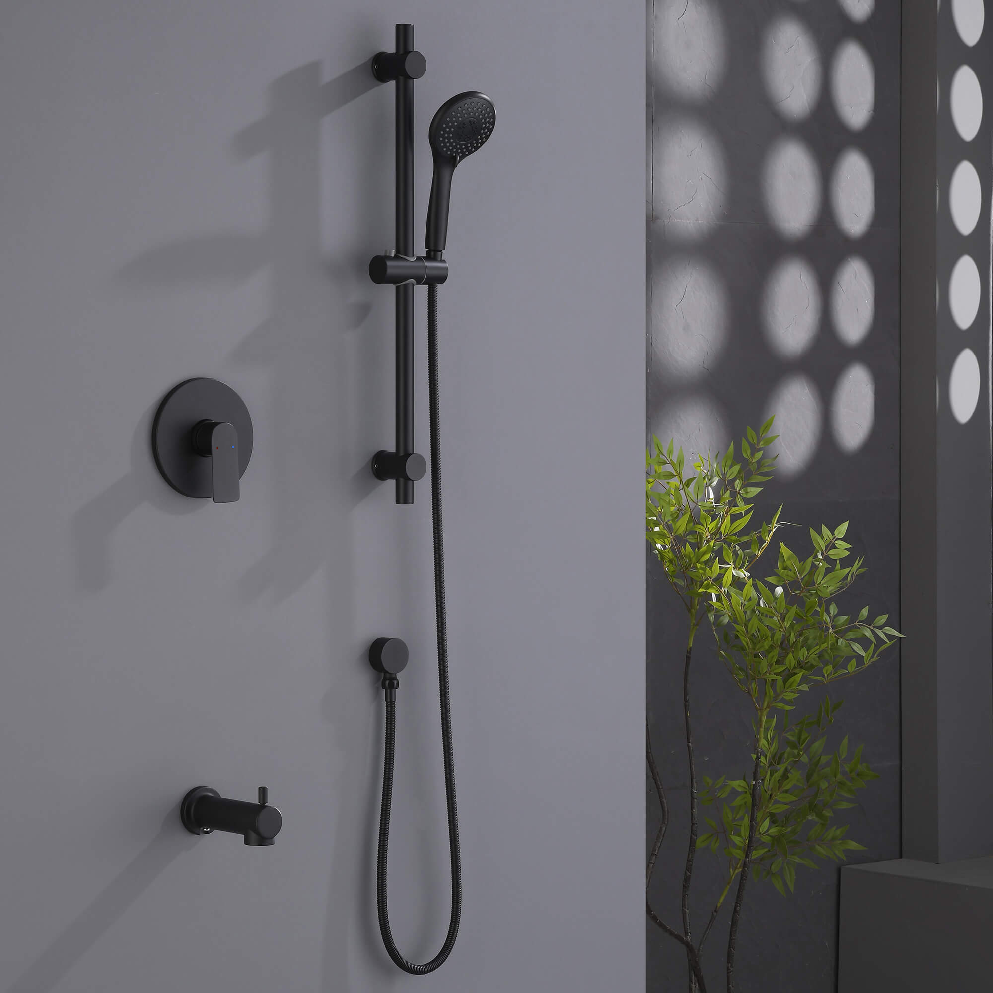 Tub and Shower Faucet Set with 3-Function Handheld Shower Height & Angle Adjustable