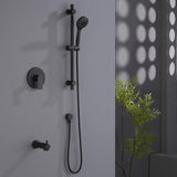 Tub and Shower Faucet Set with 3-Function Handheld Shower Height & Angle Adjustable