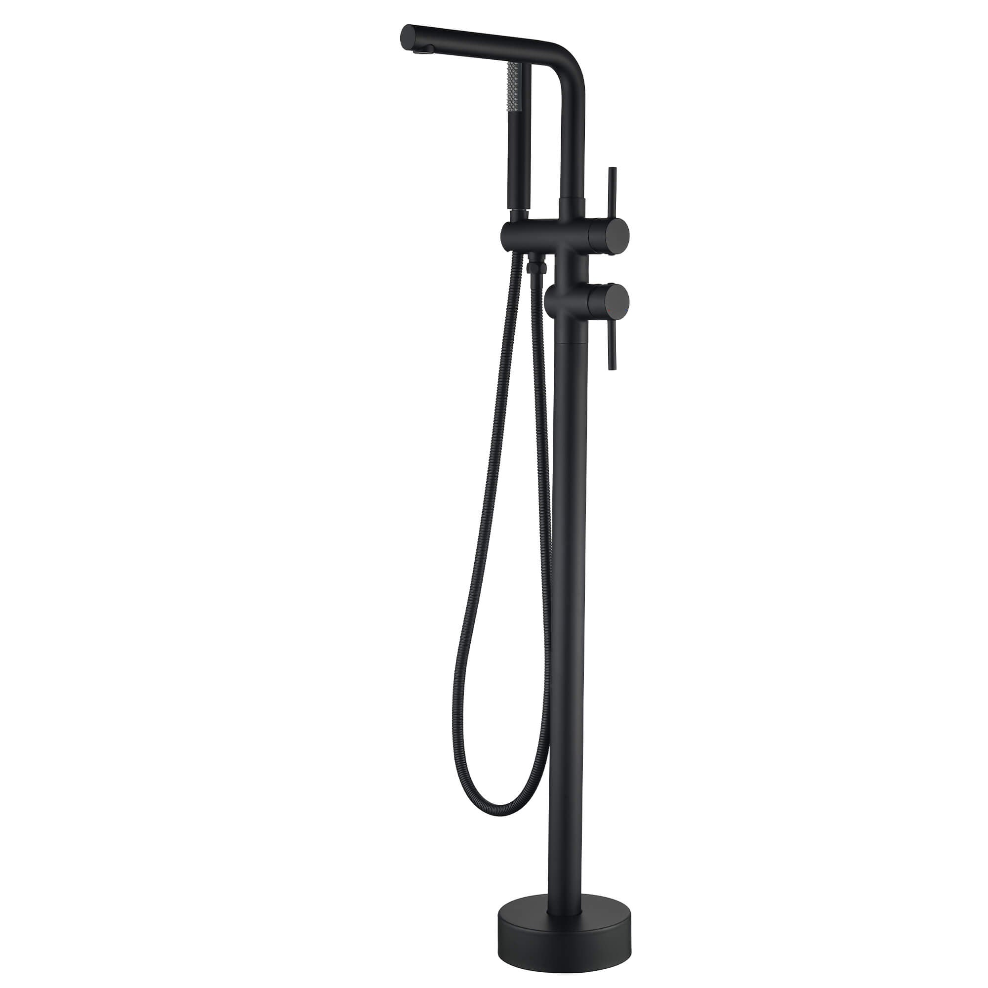 Freestanding Tub Filler with Handheld Shower Floor Mount Bathtub Faucet